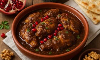 Фесенджан — рагу из курицы с грецкими орехами и гранатом