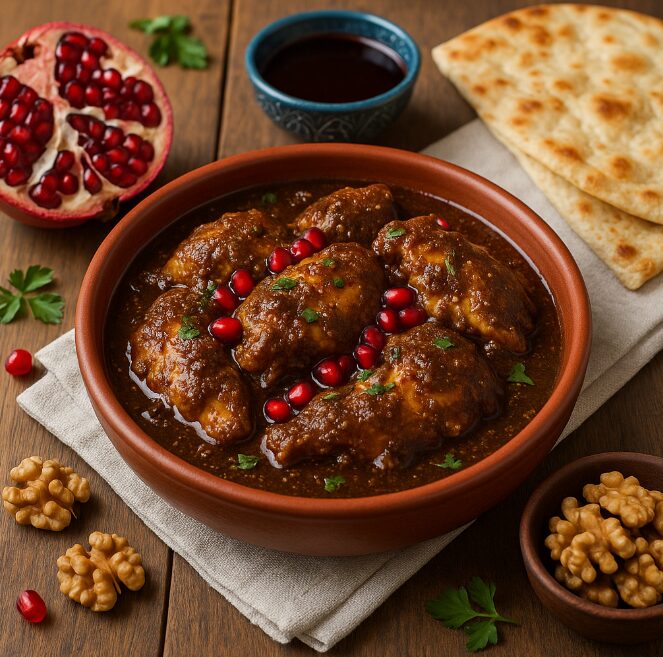 Фесенджан — рагу из курицы с грецкими орехами и гранатом