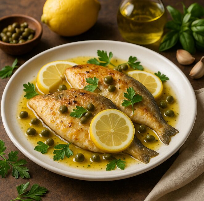 Филе дорадо с лимоном и каперсами