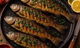 Форель на гриле по-венгерски