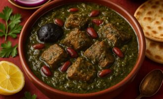 Гормех сабзи — зелёное рагу с травами, фасолью и мясом