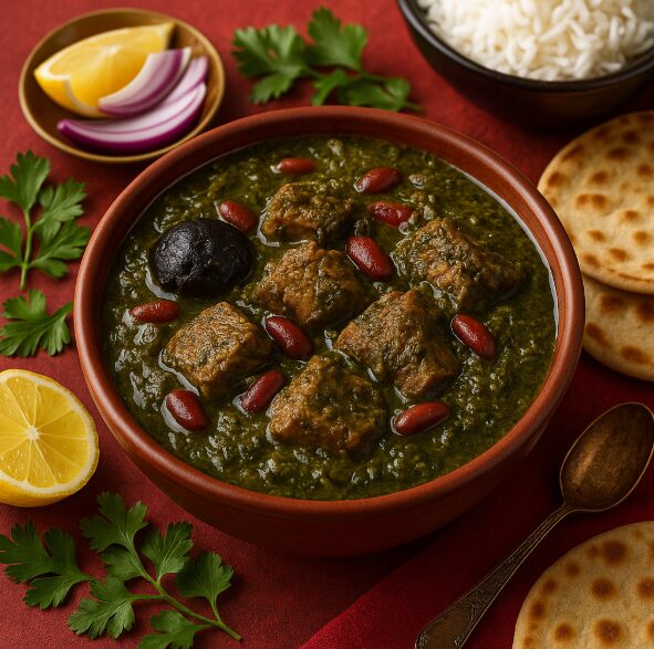 Гормех сабзи — зелёное рагу с травами, фасолью и мясом