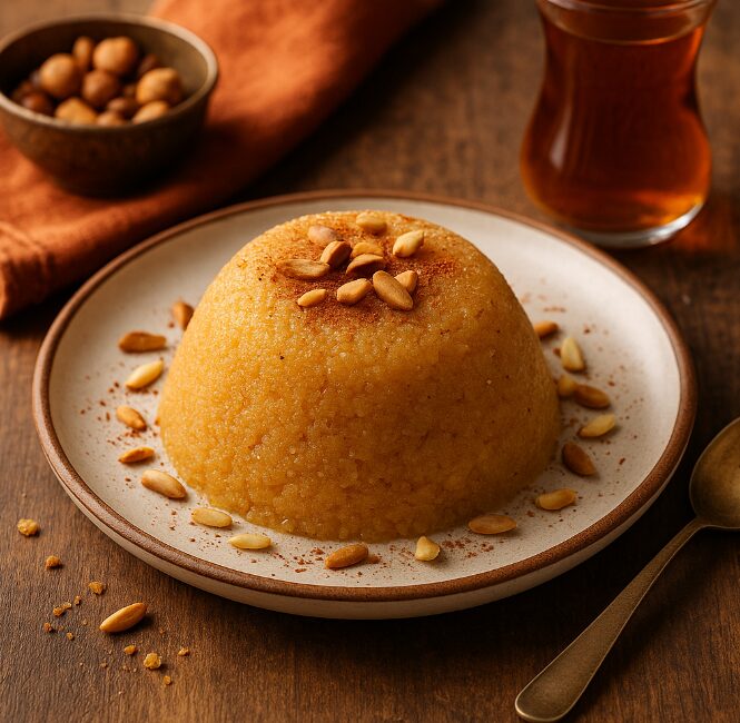 Хелва — нежный десерт из манки с маслом