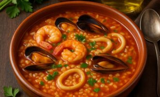 Кальдосо – рис в бульоне с морепродуктами
