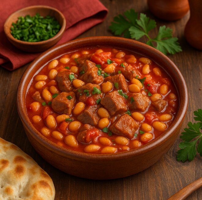 Карнишек - фасоль с томатами и мясом