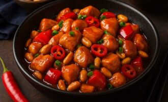 Курица кунг пао - острое блюдо с арахисом