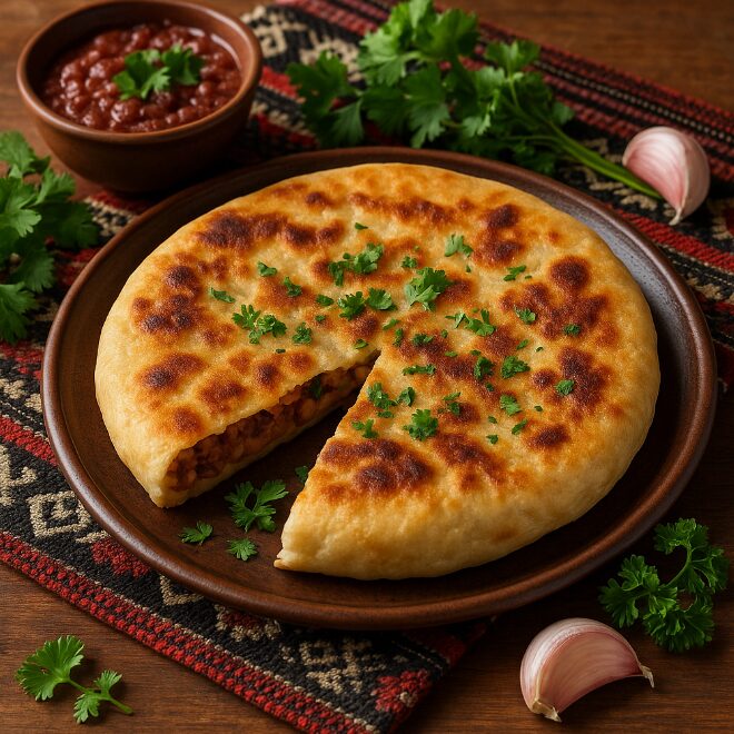 Лобиани — лепёшка с фасолью и специями