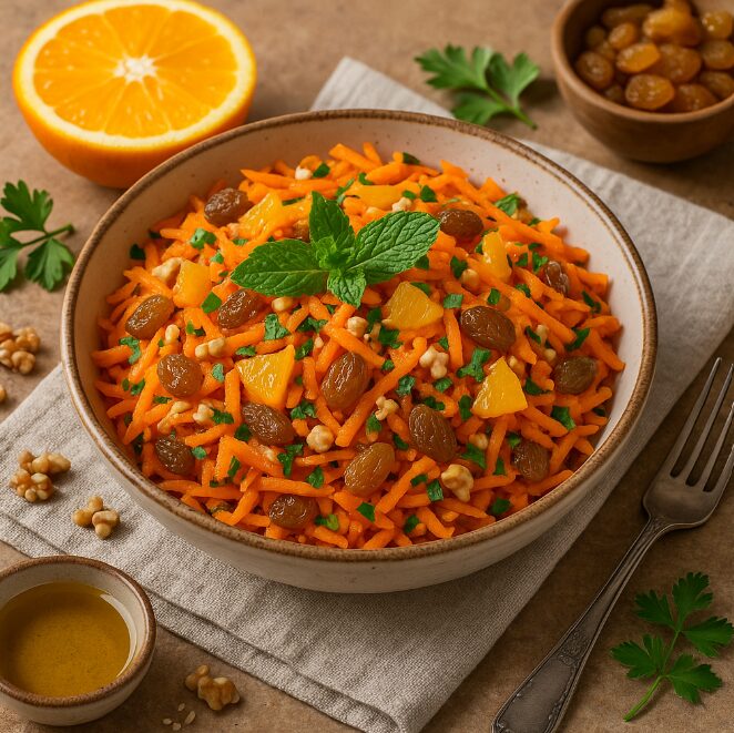 Морковный салат с изюмом и апельсином