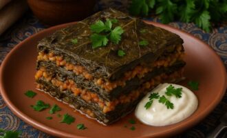 Мясо в виноградных листьях