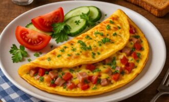 Омлет Денвера — завтрак с овощами и ветчиной