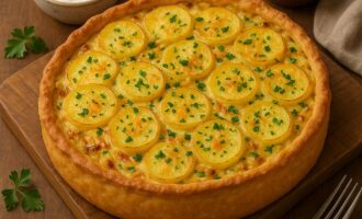 Овощной пирог с картофелем и луком