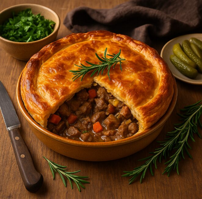 Пирог с бараниной и розмарином