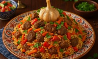Плов с мясом и овощами