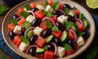Салат с арбузом и фетой