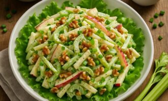Салат с яблоками, сельдереем и грецким орехом