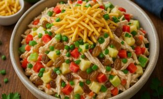Сальпикао с изюмом и яблоками