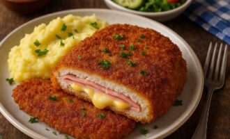 Шницель с сыром и ветчиной
