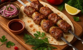Тика кебаб - мясо на шампурах