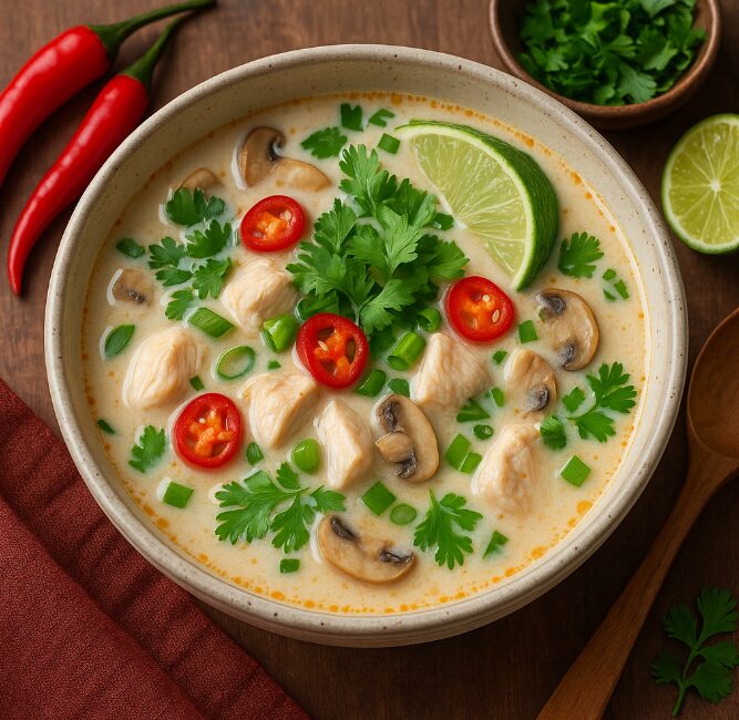 Том Кха Гай - кокосовый суп с курицей и галангалом