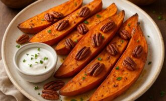 Запечённый сладкий картофель с корицей