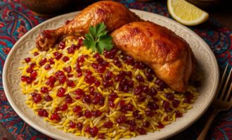 Зерешк поло — рис с барбарисом, курицей и шафраном