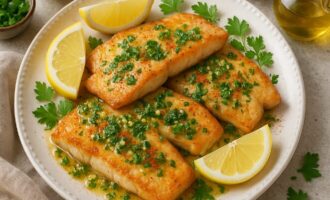 Жареная рыба с лимоном
