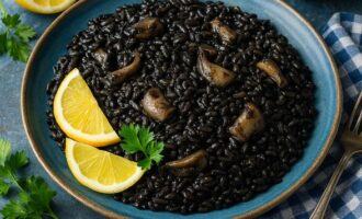 Аррос негре – чёрный рис с каракатицей и чернильным соусом