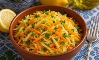 Капустный салат с морковью и лимоном