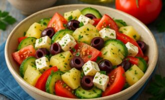 Картофельный салат по-гречески