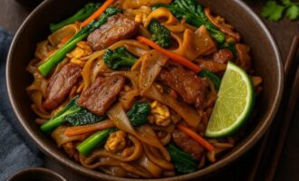 Пад Си Иу — жареная лапша с соевым соусом и мясом