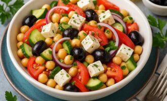 Салат с нутом и овощами