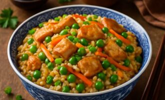 Жареный рис с курицей по-китайски